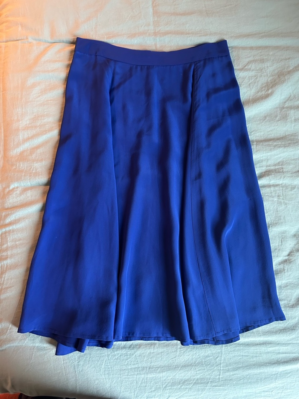 J.Crew Deep Blue Silk A-line Skirt, Size 6